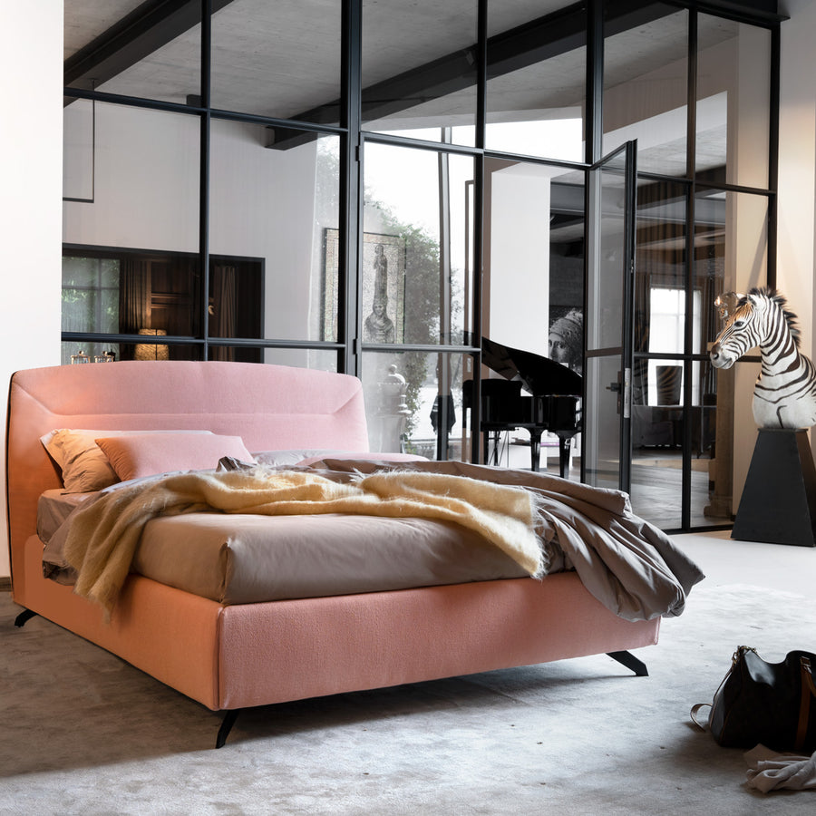 Slumberstore Dream Storage Bed, with removable cover, shown here in pink | Spaceman space saving furniture, Singapore.