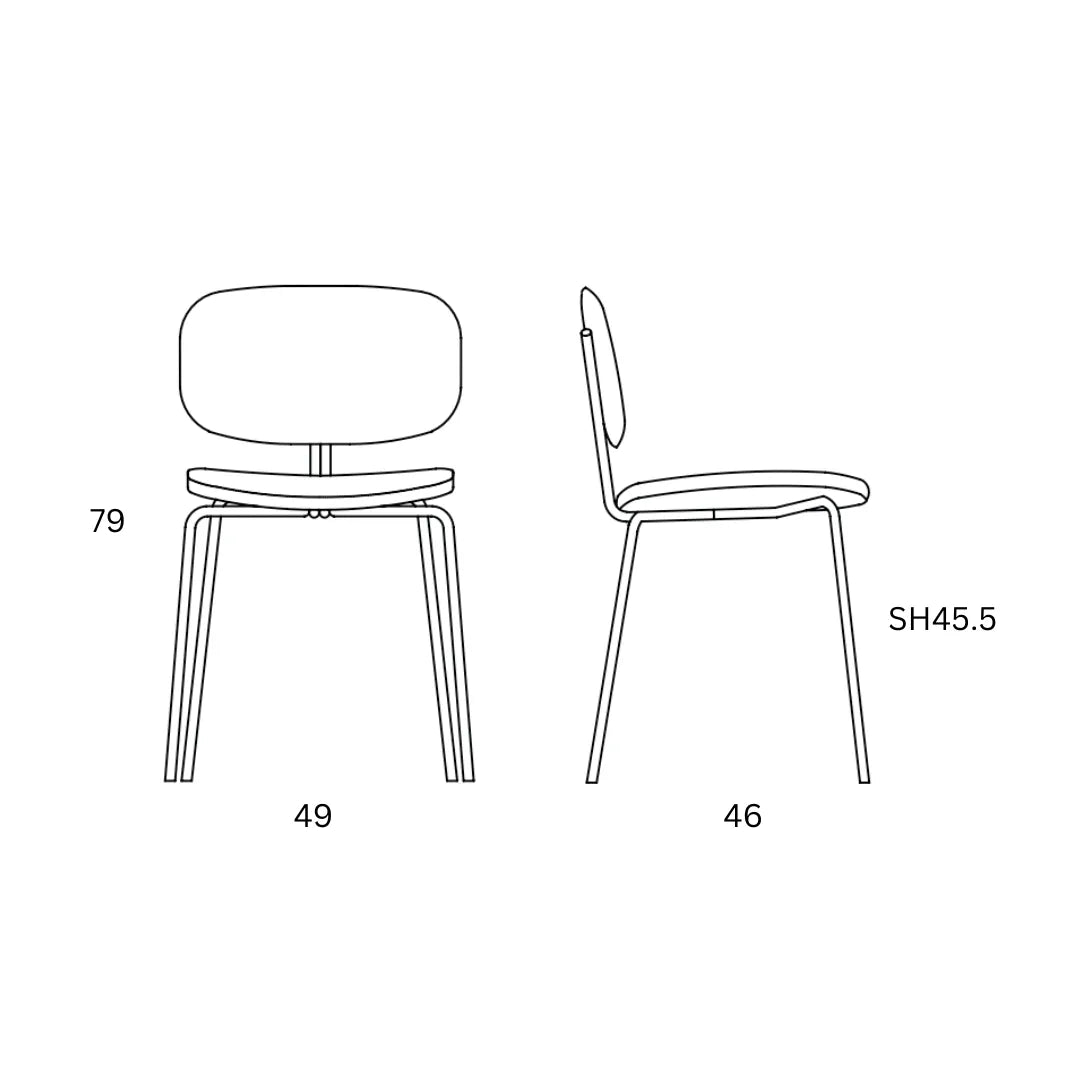 Ypsilon dining chairs dimensions