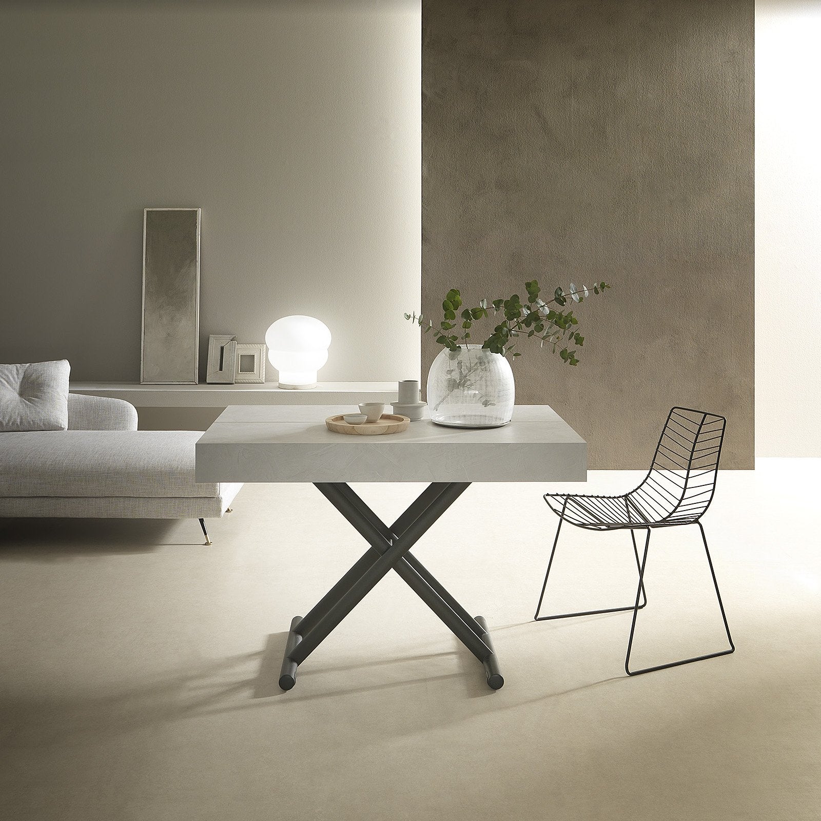 Dining table - Piazza Rise - Coffee and Extending Square Dining Table - Spaceman