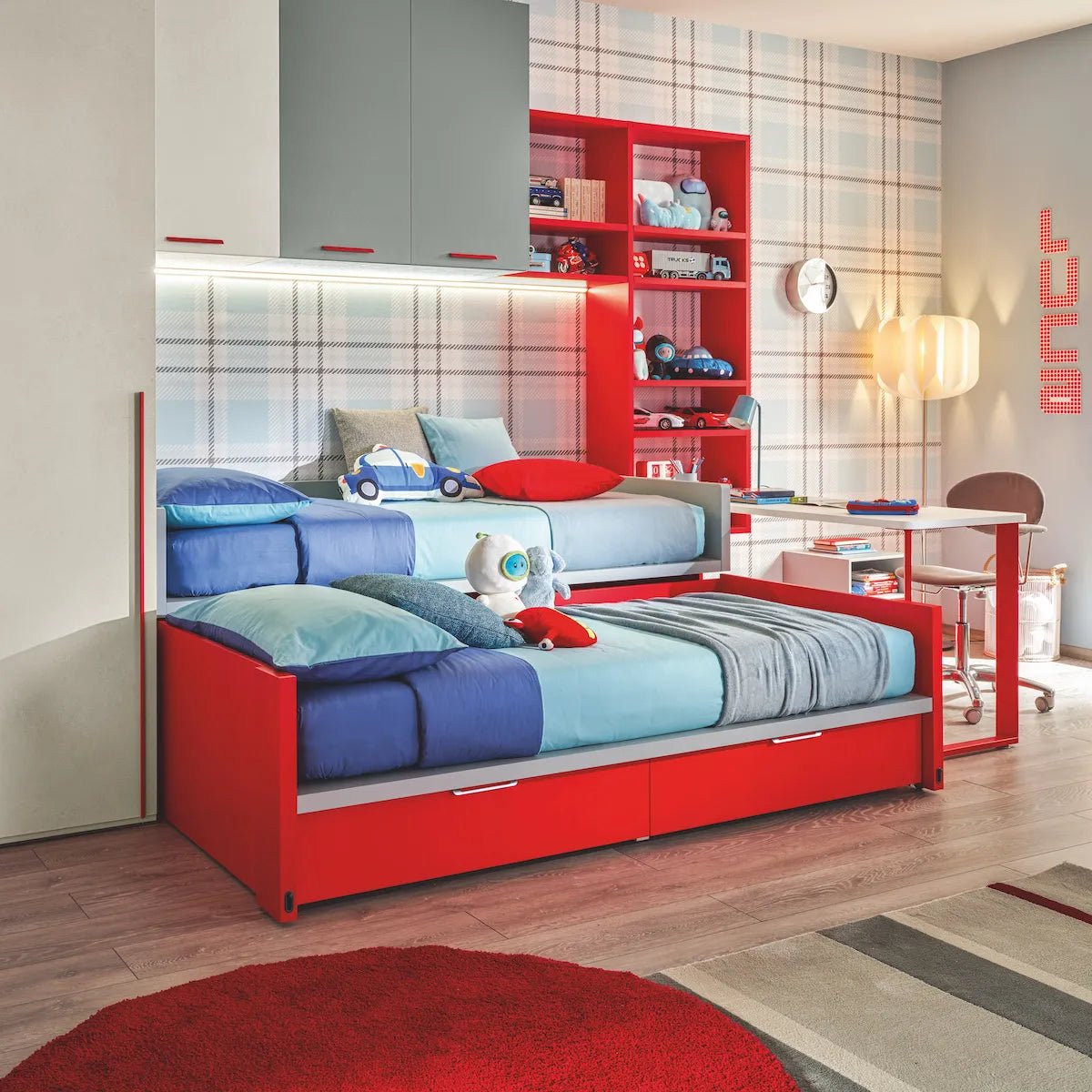 Gemini Kids/Teens Low Bunk Beds with Drawers Singapore Spaceman