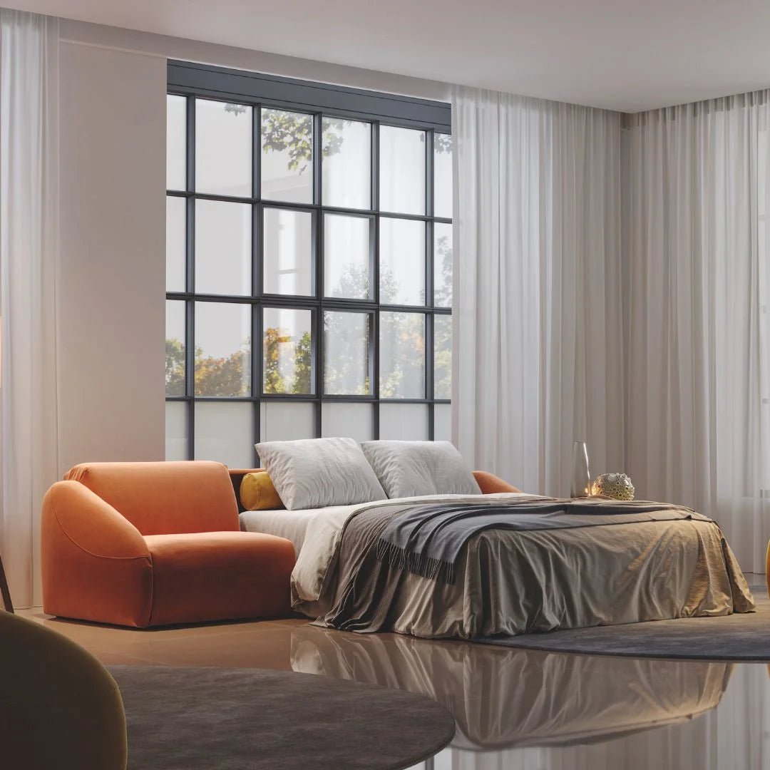 Sofa bed - Slumbersofa Aureola - Curvaceous Sofa Bed with Real Mattress - Spaceman
