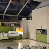 Transforming beds - Slumberdesk Junior - Single Horizontal Wall Bed with Desk - Spaceman
