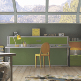 Transforming beds - Slumberdesk Junior - Single Horizontal Wall Bed with Desk - Spaceman