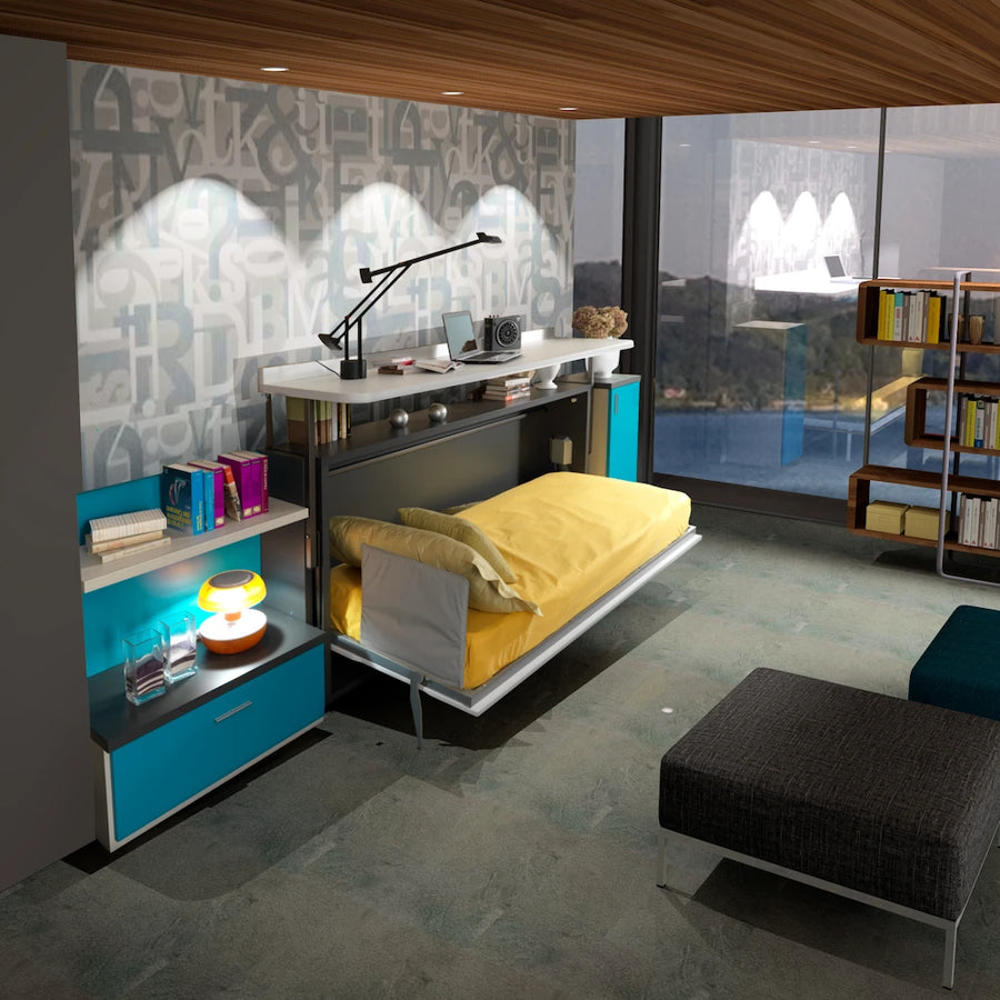 Slumberdesk Junior - Single Horizontal Bed with Desk - Space Saving Beds - Spaceman Singapore