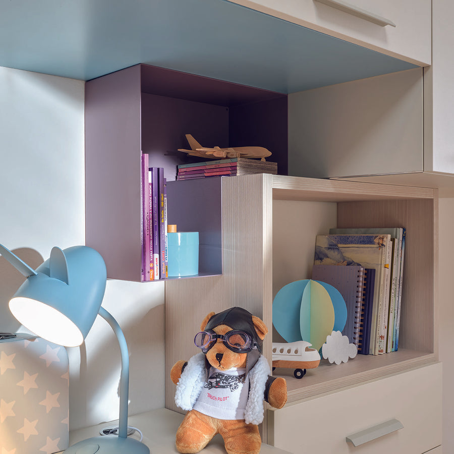 Maester - Kids Bunk Beds with Bookcase - Space Saving Kids Bedroom Singapore - Spaceman