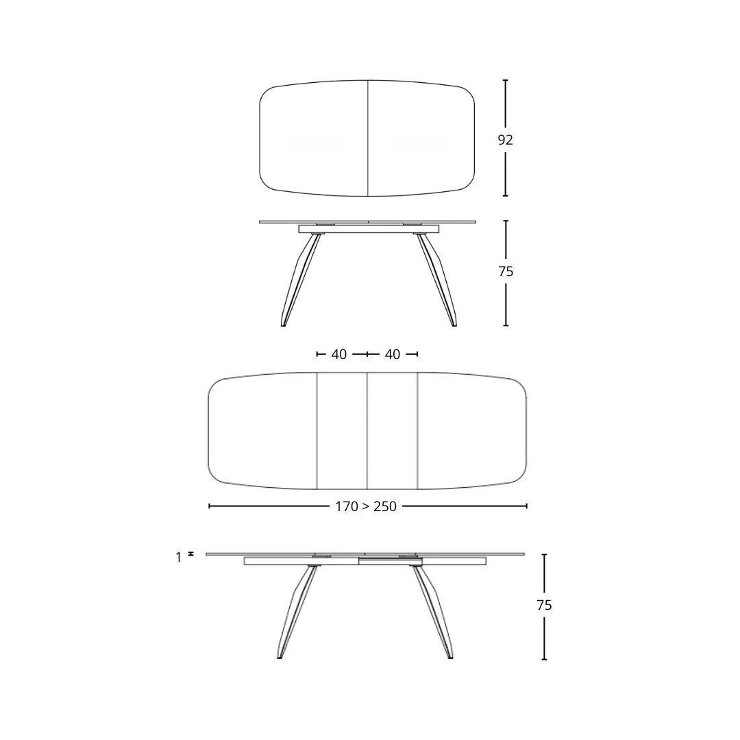 Extendable dining table - Prism rectangle dimensions