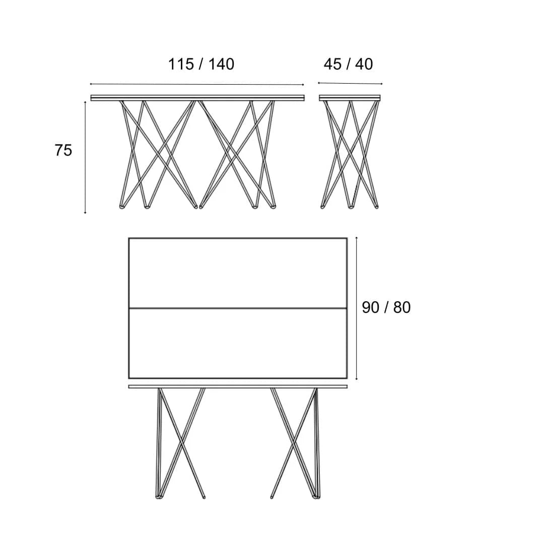 Stellar console dining table dimensions