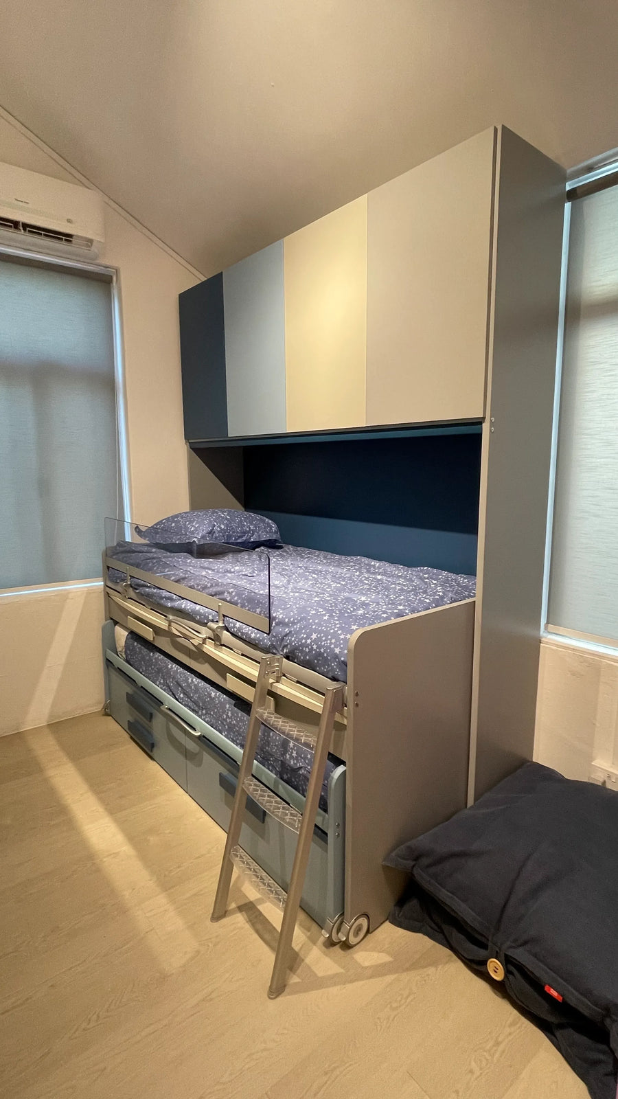 Ex-Display Cascade - Kids or Teens Low Bunk Beds with Desk - Space Saving Kids Bedroom Furniture - Spaceman Singapore