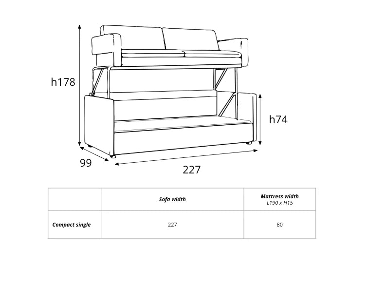 Dimensions Slumbersofa Duo 2025