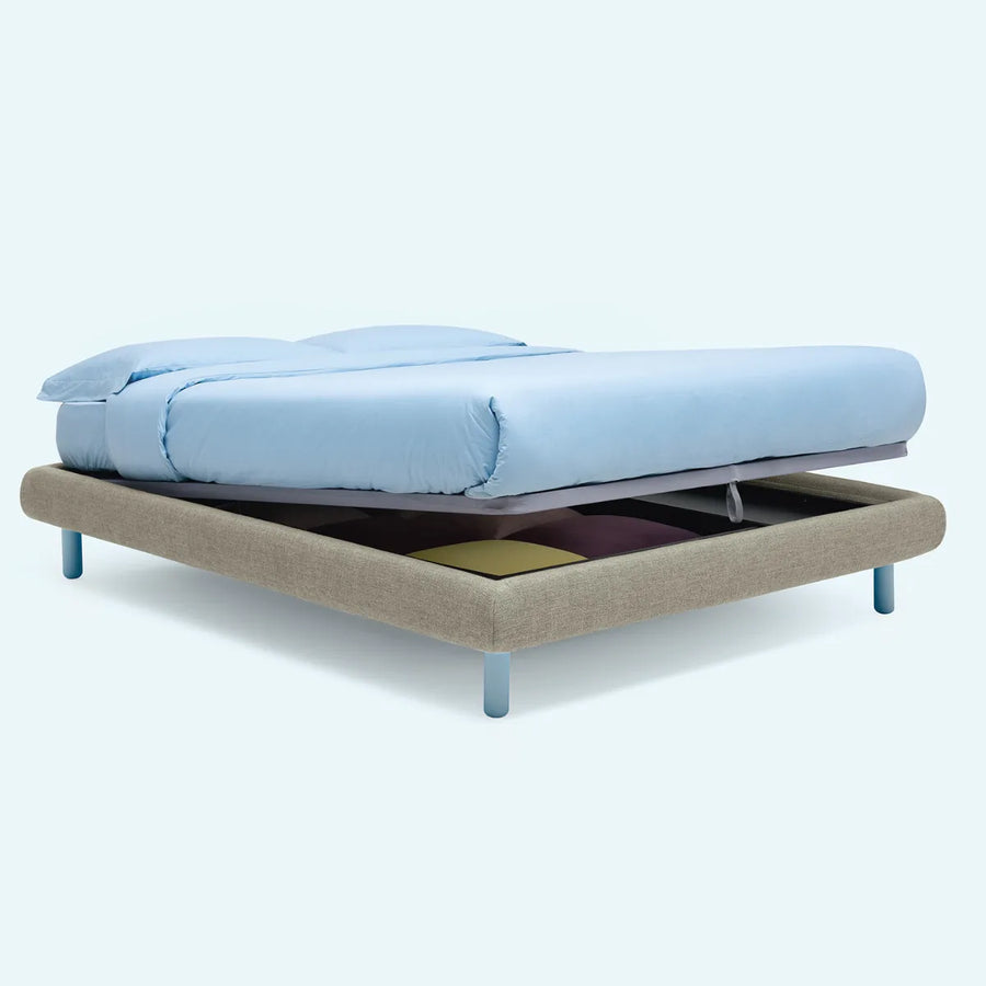 Slumberstore Flex storage bed- Shown here as elevated, stylish padded base only design | Spaceman space saving furniture, Singapore. 