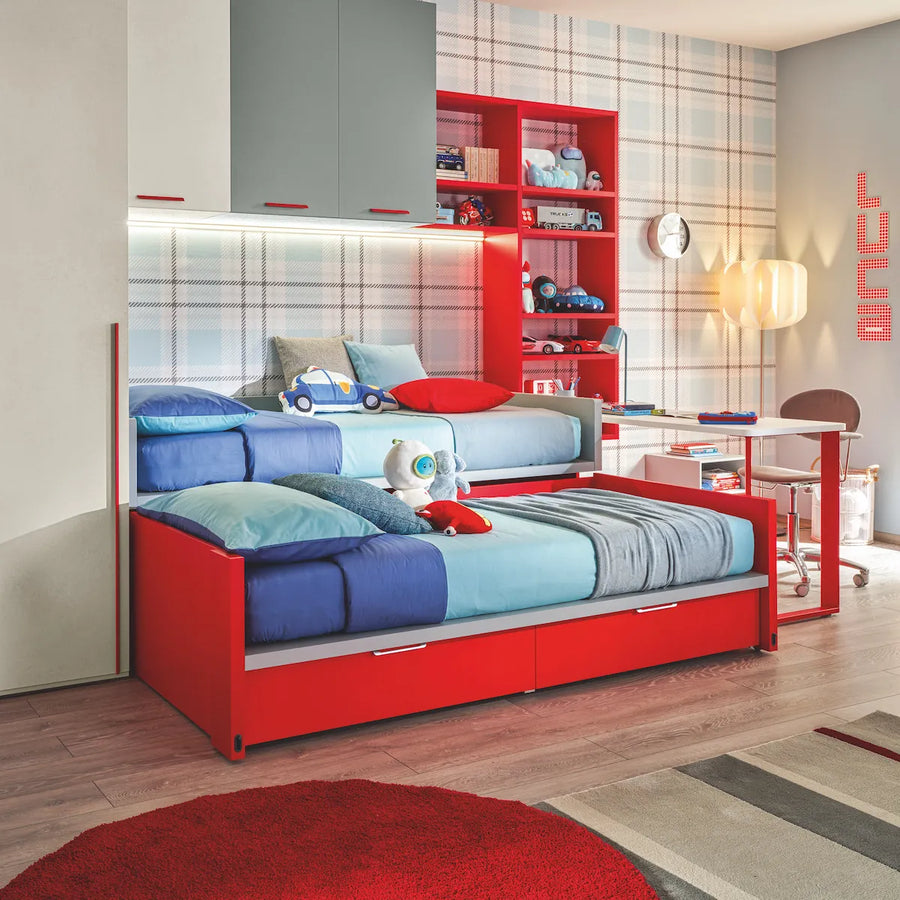gemini kids/teens low bunk beds with drawers singapore - spaceman