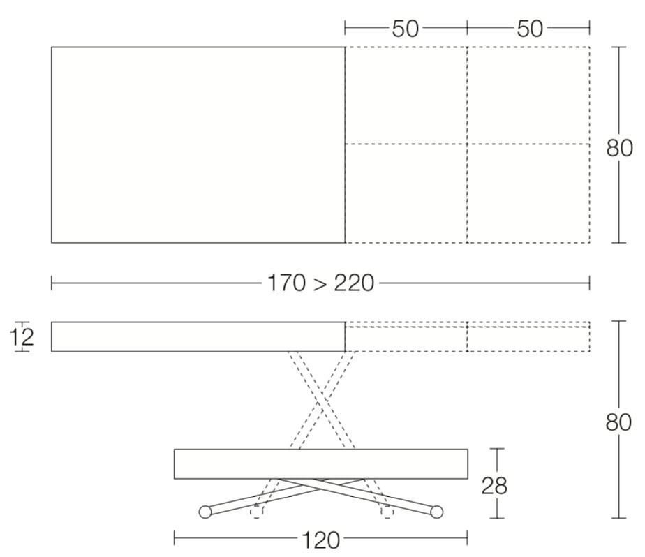 Tectonic space saving coffee- dining table