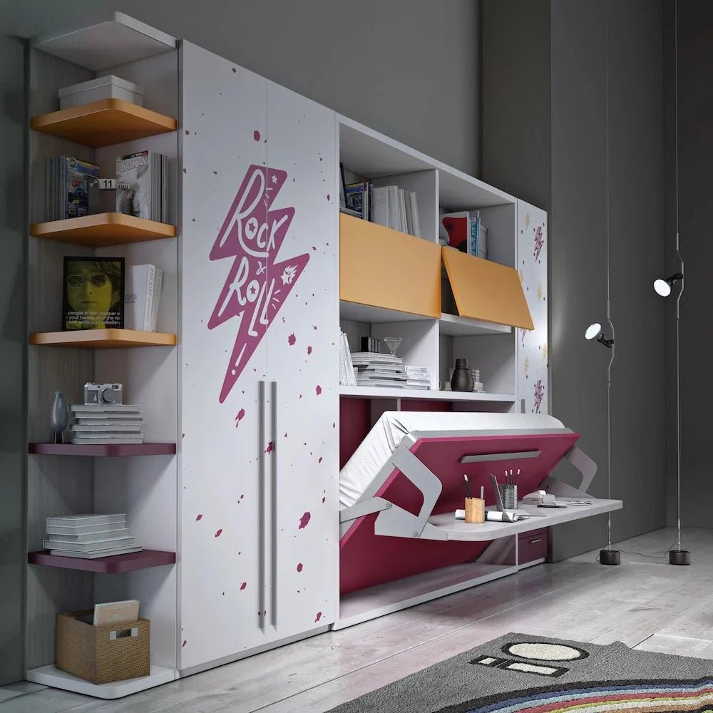 Bunk beds - Tuckin - Single Horizontal Murphy Bed - Spaceman