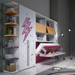 Bunk beds - Tuckin - Single Horizontal Murphy Bed - Spaceman