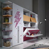 Bunk beds - Tuckin - Single Horizontal Murphy Bed - Spaceman