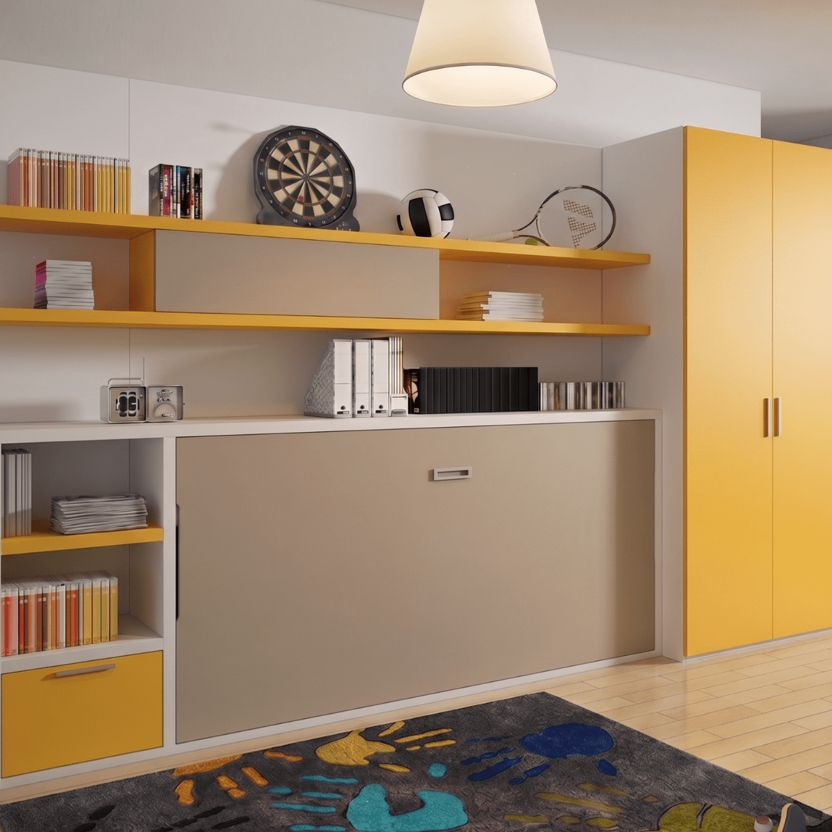Bunk beds - Tuckin - Single Horizontal Murphy Bed - Spaceman