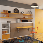 Bunk beds - Tuckin - Single Horizontal Murphy Bed - Spaceman