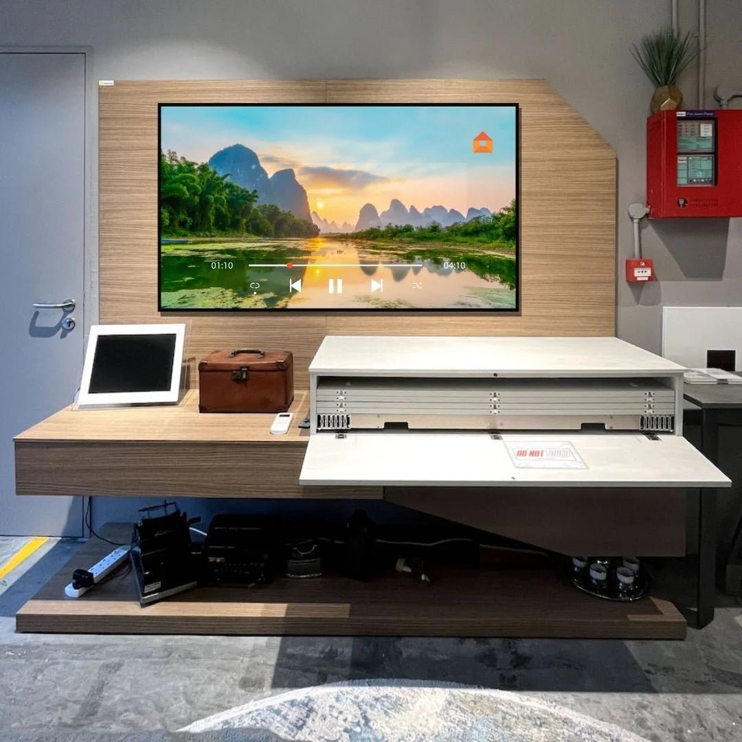 Dining table - EX - DISPLAY SALE 60% OFF - Wall - Mounted TV Console with Secret Pull - Out Table - Spaceman