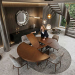 Dining table - Fiore - Round expanding dining table on both length and width - Spaceman