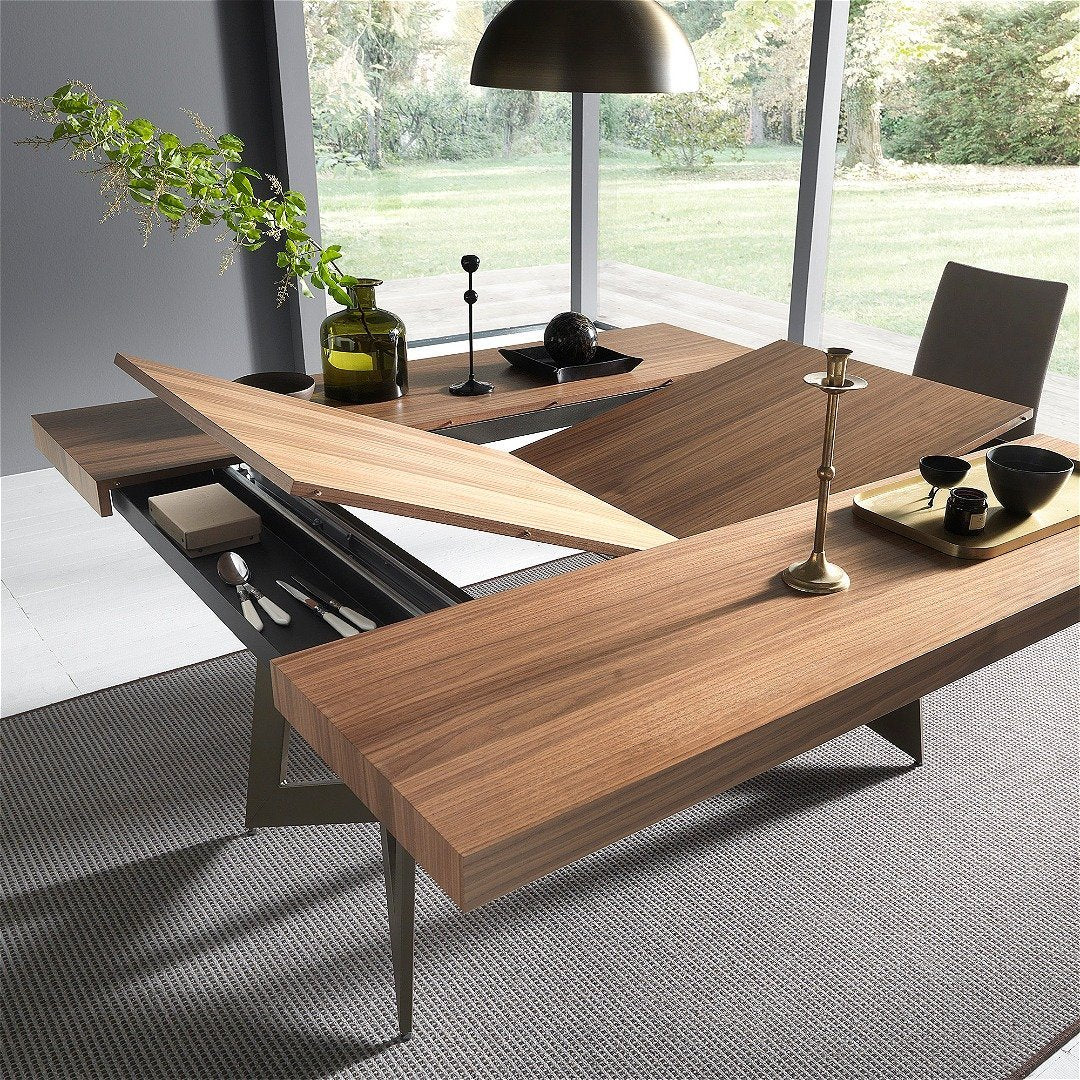 Piazza Extending Table Rectangle Closed Square Extended – Spaceman