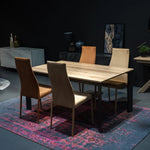 - Flatiron Horizontal - Dining Table Extends From Rectangular To Square - Spaceman