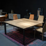 - Flatiron Horizontal - Dining Table Extends From Rectangular To Square - Spaceman