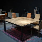 - Flatiron Horizontal - Dining Table Extends From Rectangular To Square - Spaceman