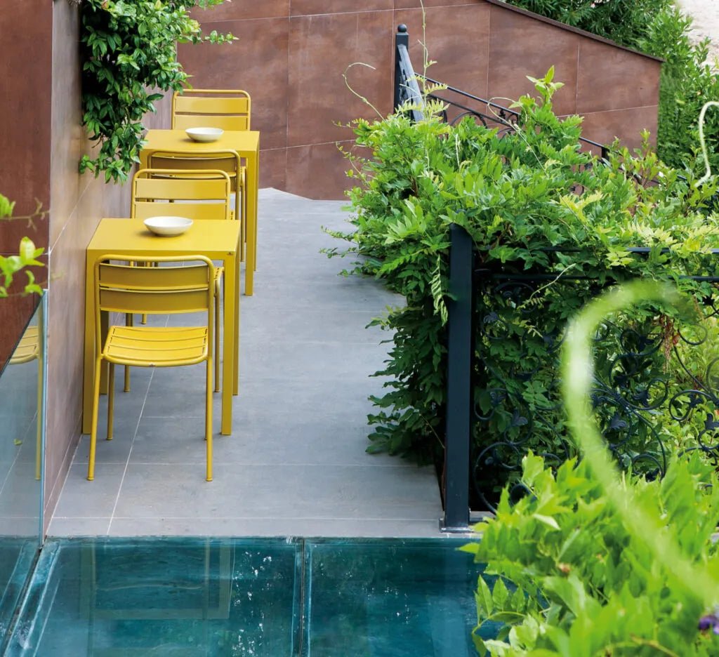Outdoor - Slat - Stackable Outdoor Dining Chair - Spaceman
