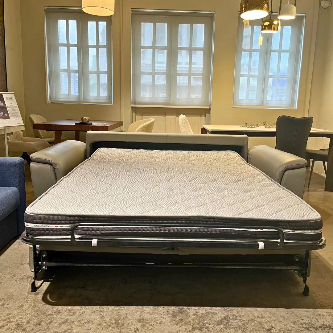 Sofa bed - EX - DISPLAY SALE 15% + 50% OFF - Slumbersofa Highback with chaise lounge - Real Mattress Sofa Bed with Adjustable Headrests - Spaceman