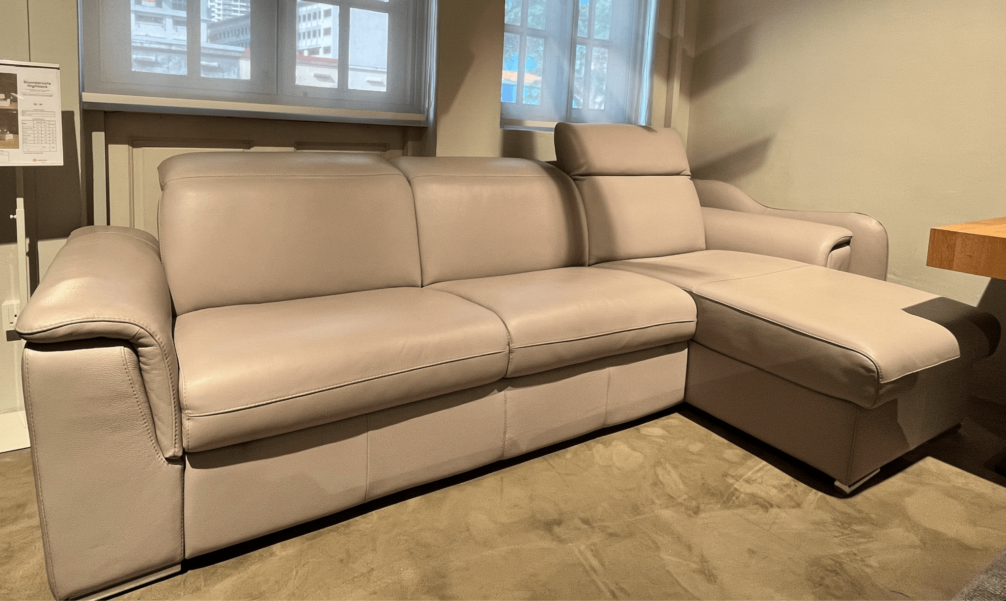 Sofa bed - EX - DISPLAY SALE 15% + 50% OFF - Slumbersofa Highback with chaise lounge - Real Mattress Sofa Bed with Adjustable Headrests - Spaceman