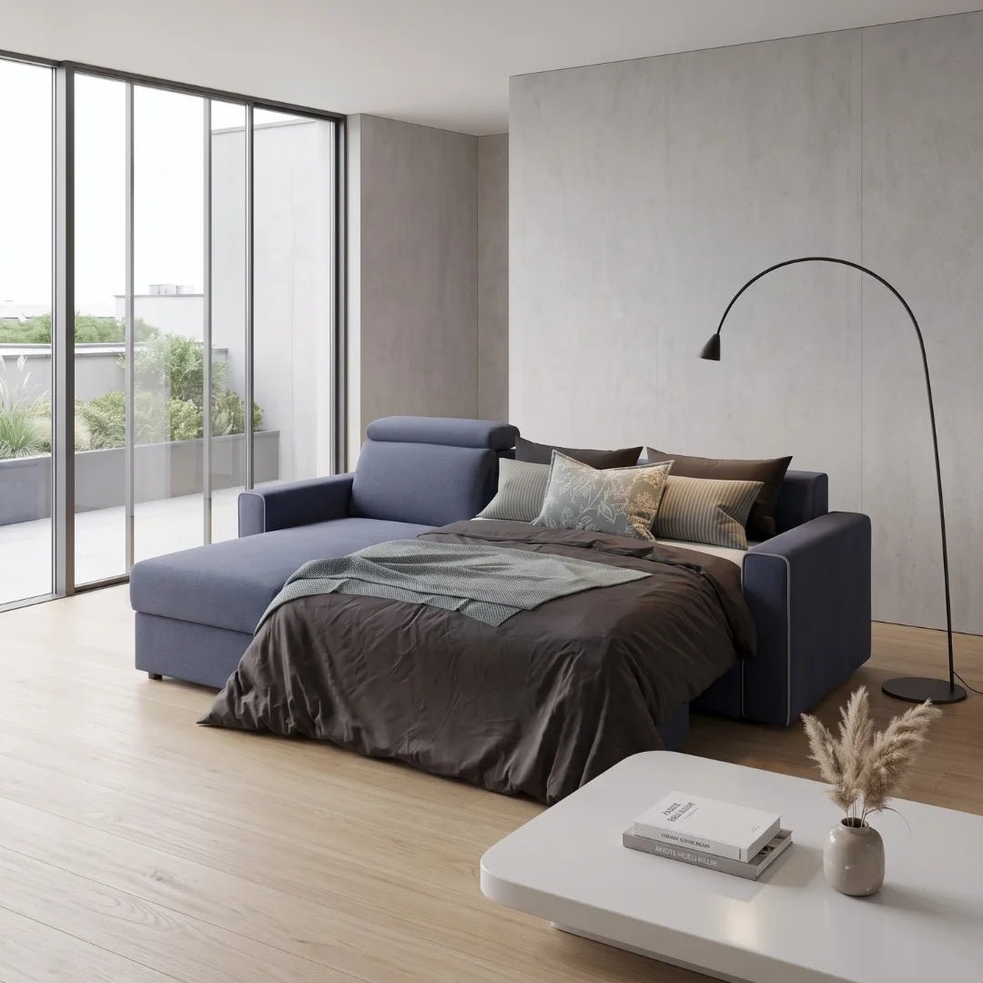 Sofa bed - Slumbersofa Apex - High Backrest Sofa Bed with Real Mattress - Spaceman