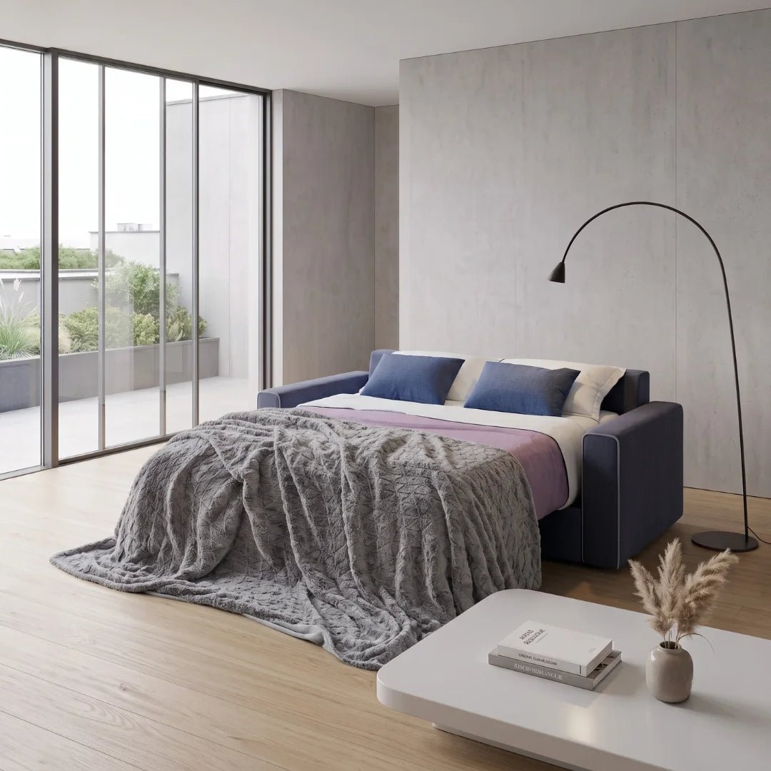 Sofa bed - Slumbersofa Apex - High Backrest Sofa Bed with Real Mattress - Spaceman