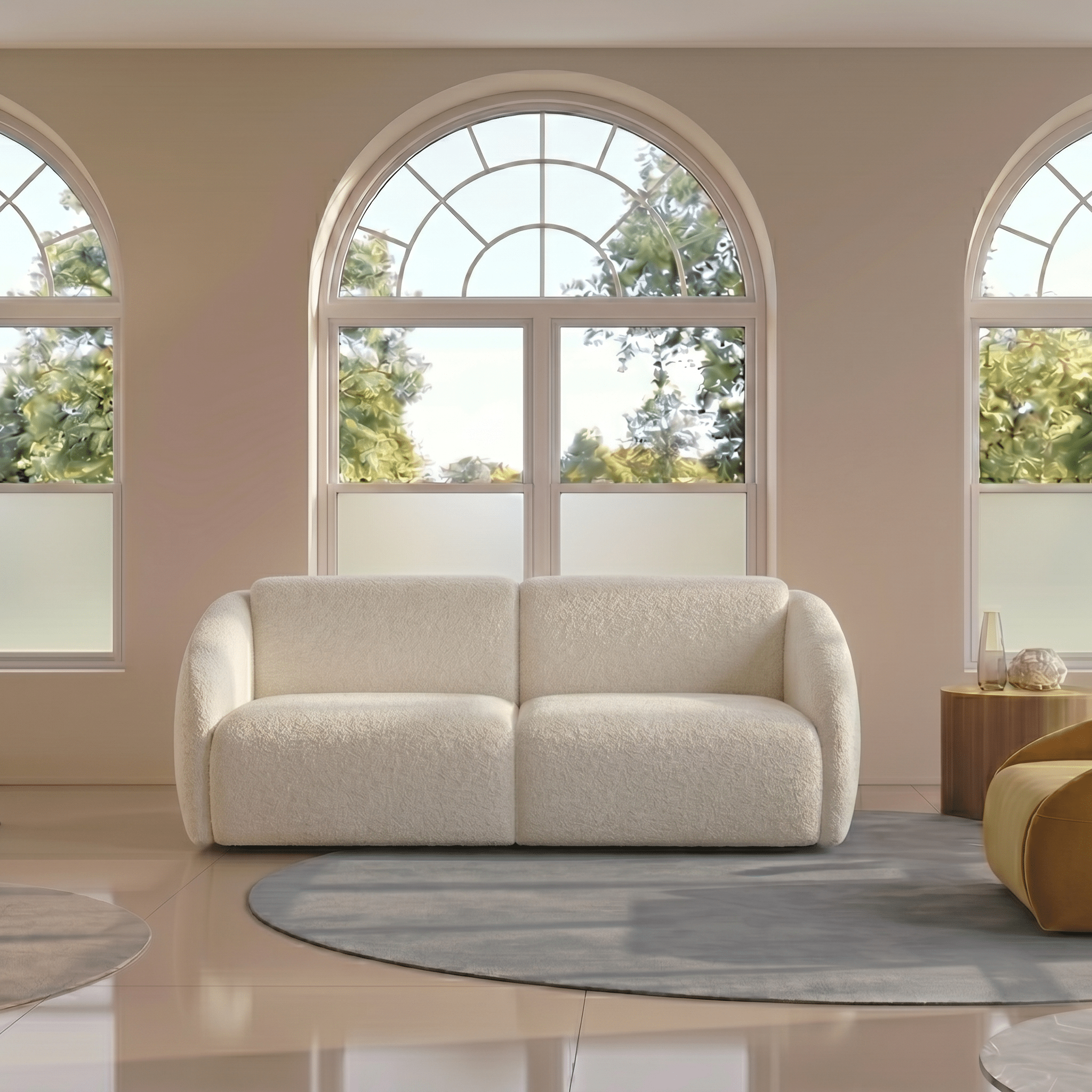 Sofa bed - Slumbersofa Aureola - Curvaceous Sofa Bed with Real Mattress - Spaceman