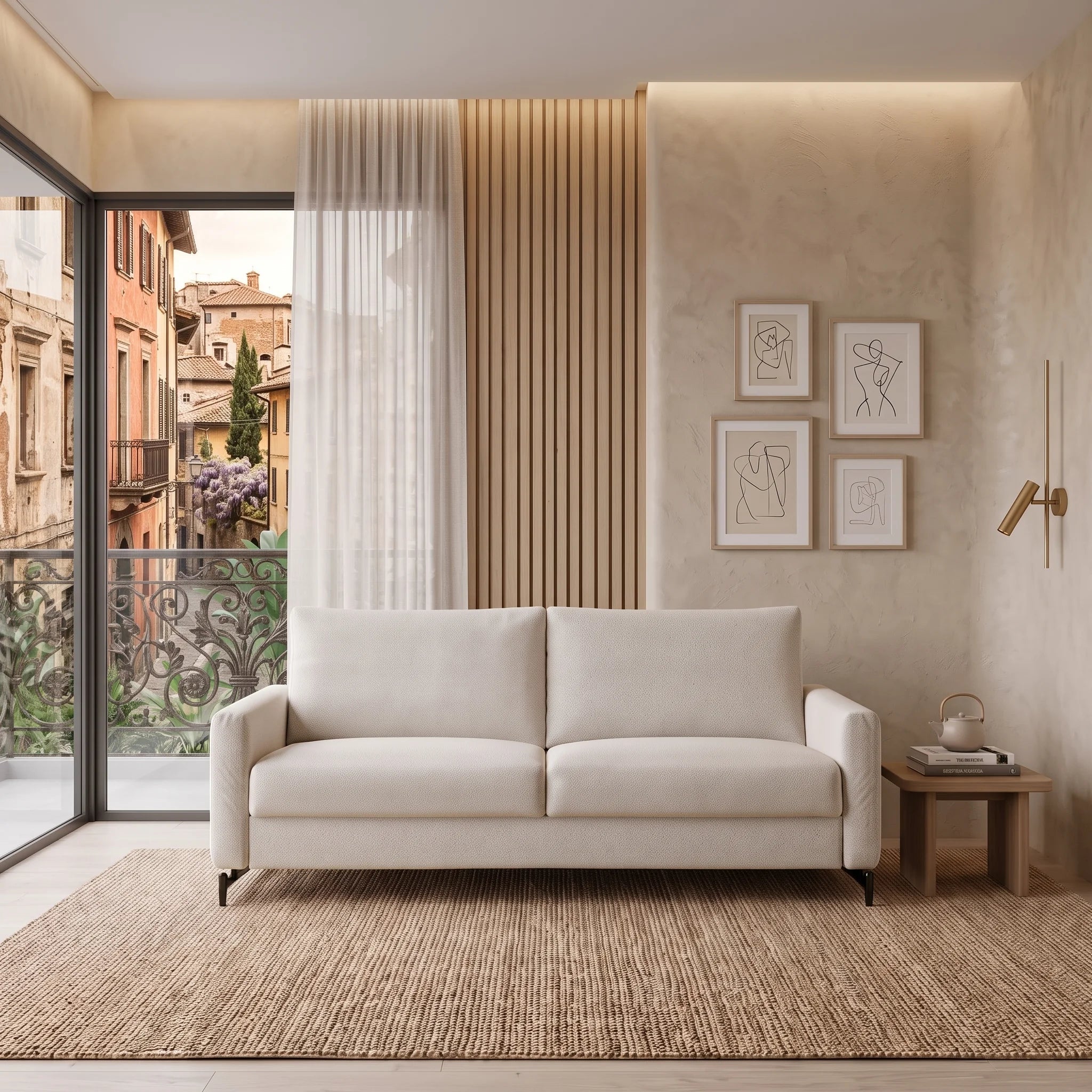 Sofa bed - Slumbersofa Embrace - Sumptuous Sofa Bed With Feather Cushions - Spaceman