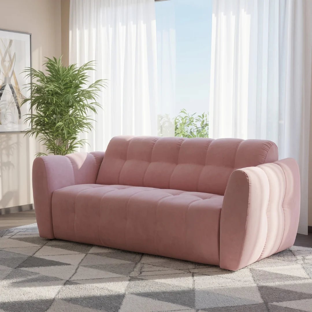 Sofa bed - Slumbersofa Nuvola - Cloud-Soft Rounded Sofa Bed with Real Mattress - Spaceman