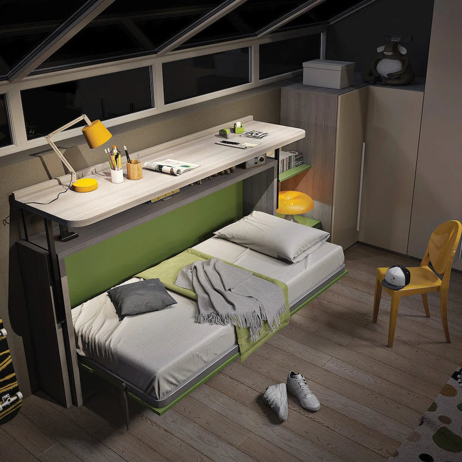 Slumberdesk Junior - Single Horizontal Bed with Desk - Space Saving Beds - Spaceman Singapore