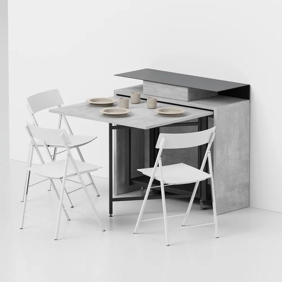 Ensemble Storage - Multi Function Expanding Console Dining Table with Hidden Chair - Space Saving Dining Tables - Spaceman Singapore 