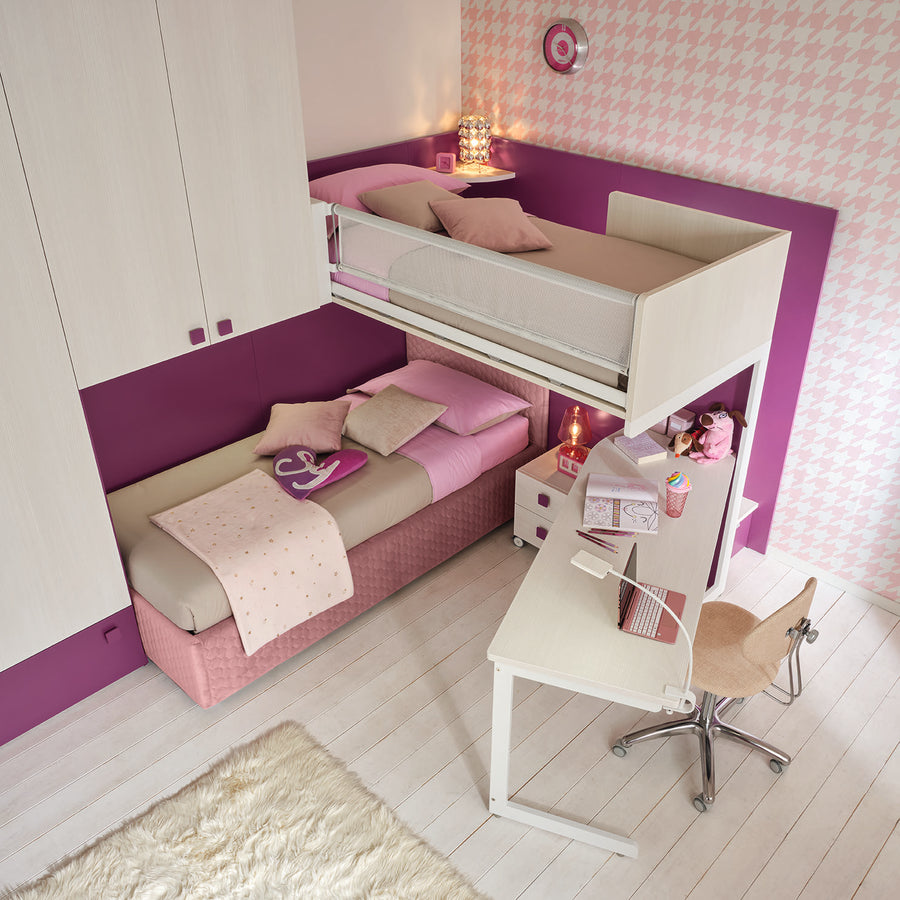 Boomerang - Kids and Teens L Shaped Loft Beds - Space Saving Beds - Spaceman Singapore