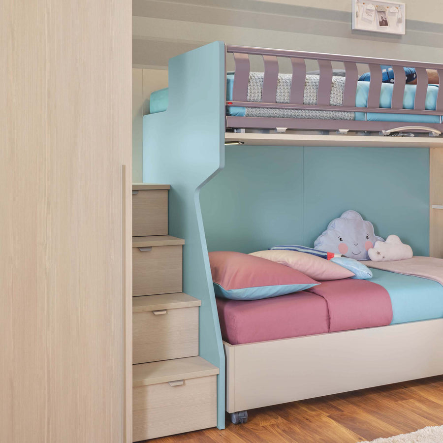 Maester - Kids Bunk Beds with Bookcase - Space Saving Kids Bedroom Singapore - Spaceman