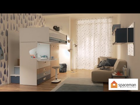 Slide - Kids or Teens Bunk Beds - Space Saving Kids Bedroom Furniture - Spaceman Singapore Video