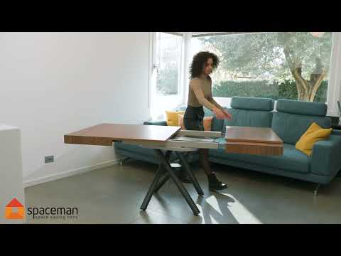 Plexus Rise Rectangle - Multifunction Adjustable Coffee Table to Dining Table - Space Saving Tables - Spaceman Singapore Video
