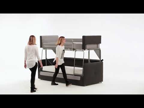 Slumbersofa Duo - Sofa Transforms into Bunk Beds - Space Saving Sofa Beds - Spaceman Singapore Video