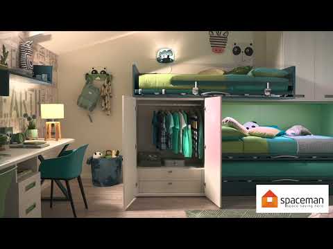 Z - Kids Bunk Beds with Wardrobes - Teenager Bunk Beds Singapore - Spaceman Video
